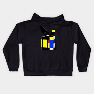 Mondrian Style Royal Cat Kids Hoodie